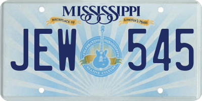 MS license plate JEW545