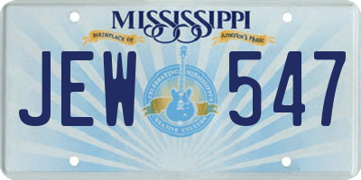MS license plate JEW547