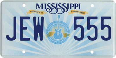 MS license plate JEW555
