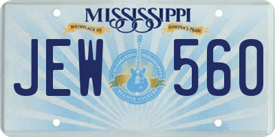 MS license plate JEW560
