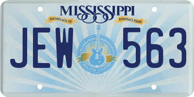 MS license plate JEW563