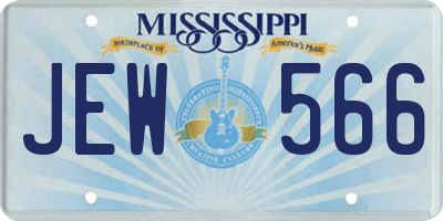 MS license plate JEW566