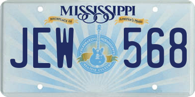 MS license plate JEW568