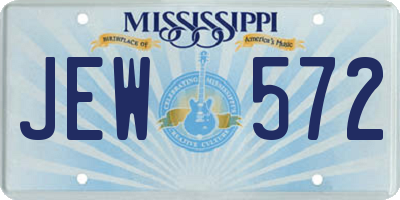 MS license plate JEW572
