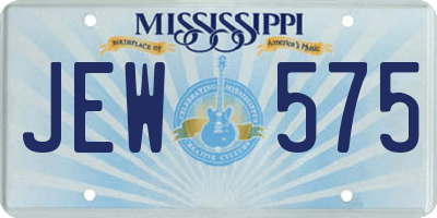 MS license plate JEW575