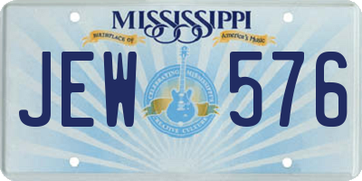 MS license plate JEW576