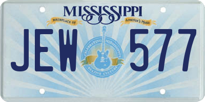 MS license plate JEW577