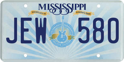 MS license plate JEW580