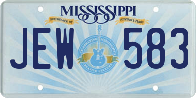 MS license plate JEW583