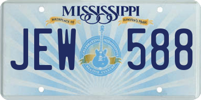 MS license plate JEW588