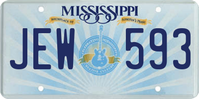 MS license plate JEW593