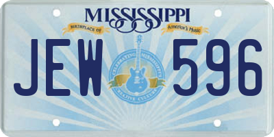 MS license plate JEW596