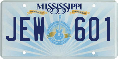 MS license plate JEW601