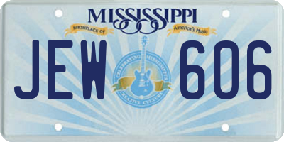 MS license plate JEW606