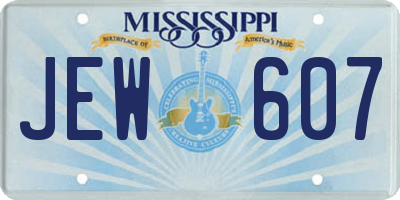MS license plate JEW607