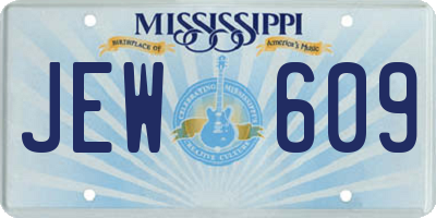 MS license plate JEW609