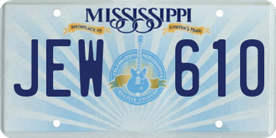 MS license plate JEW610