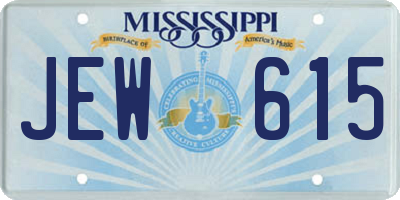 MS license plate JEW615