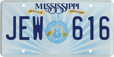 MS license plate JEW616