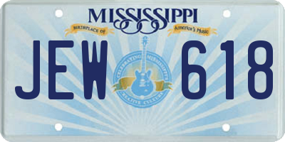 MS license plate JEW618