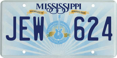 MS license plate JEW624