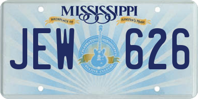 MS license plate JEW626