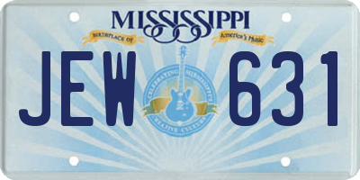 MS license plate JEW631