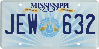 MS license plate JEW632