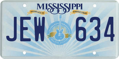 MS license plate JEW634