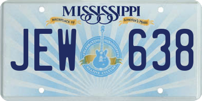 MS license plate JEW638