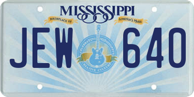 MS license plate JEW640