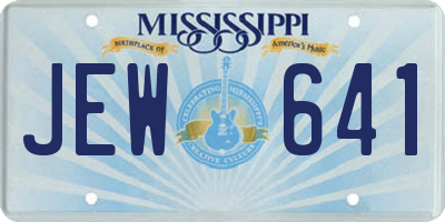MS license plate JEW641