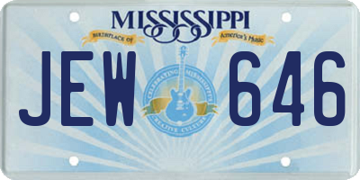 MS license plate JEW646