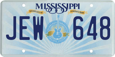 MS license plate JEW648