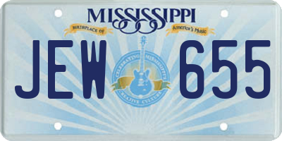 MS license plate JEW655