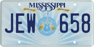 MS license plate JEW658