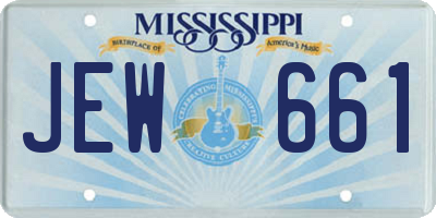 MS license plate JEW661