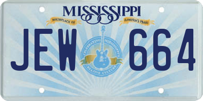 MS license plate JEW664