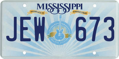MS license plate JEW673