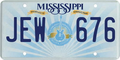 MS license plate JEW676
