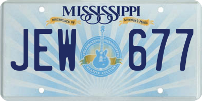 MS license plate JEW677