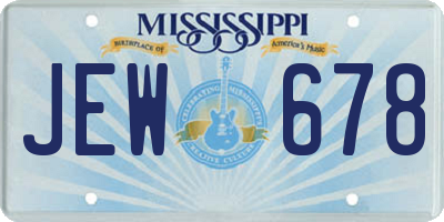 MS license plate JEW678