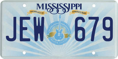 MS license plate JEW679