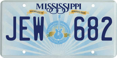 MS license plate JEW682