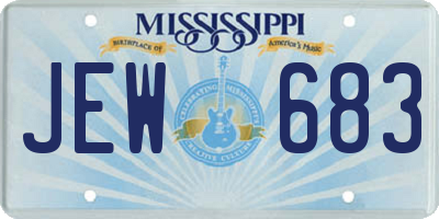 MS license plate JEW683