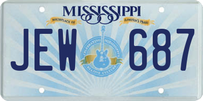 MS license plate JEW687