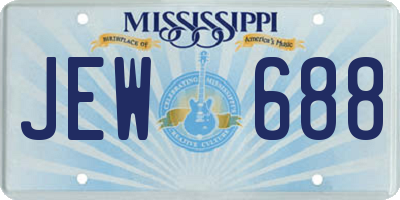MS license plate JEW688