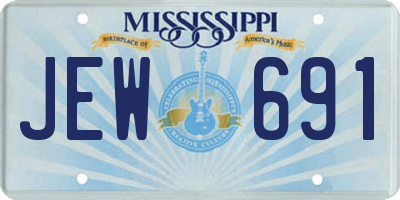 MS license plate JEW691
