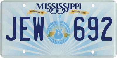 MS license plate JEW692