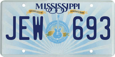 MS license plate JEW693